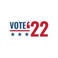 2022 Midterm Elections Design w Red White and Blue Vote Icon