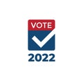 2022 Midterm Elections Design w Red White and Blue Vote Icon