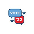 2022 Midterm Elections Design w Red White and Blue Vote Icon