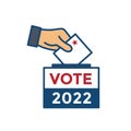 2022 Midterm Elections Design w Red White and Blue Vote Icon