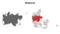 Midtjylland outline map Royalty Free Stock Photo