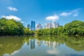 Midtown Atlanta skyline from the park Royalty Free Stock Photo