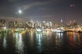 Midtown Manhattan coast at night Royalty Free Stock Photo