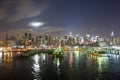 Midtown Manhattan coast at night Royalty Free Stock Photo