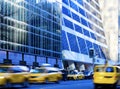 Midtown Manhattan NYC Street Rush Hour Traffic Cars and Taxis New York Royalty Free Stock Photo