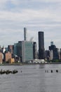Midtown Manhattan panorama with the headquarters of the United Nations Royalty Free Stock Photo