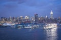 Midtown Manhattan piers at sunset Royalty Free Stock Photo