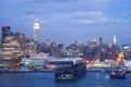 Midtown Manhattan shore at sunset