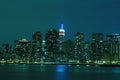 Midtown Manhattan skyline at Night Lights, NYC Royalty Free Stock Photo