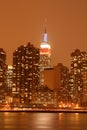 Midtown Manhattan skyline at Night Lights, NYC Royalty Free Stock Photo