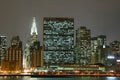 Midtown Manhattan skyline at Night Lights, NYC Royalty Free Stock Photo