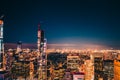 Midtown Manhattan skyline at night Royalty Free Stock Photo