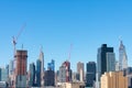 Midtown Manhattan Skyline seen from Long Island City New York with Construction and a Blue Sky Royalty Free Stock Photo