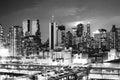 Midtown Manhattan at sunset bw