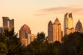 Midtown skyline from Piedmont Park in Atlanta Royalty Free Stock Photo