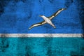 Midway islands rusty and grunge flag illustration