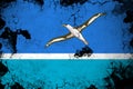 Midway islands rusty and grunge flag illustration