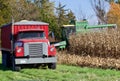 Midwestern autumn corn harvest time