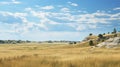 Midwest Grassland: A Hyperrealistic Rendering Of Expansive Prairie