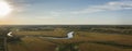 Midwest river valley sunset panorama Royalty Free Stock Photo