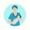 Midwife with a baby