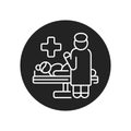 Midwife takes delivery black glyph icon. Cesarean section. Pictogram for web, mobile app, promo.