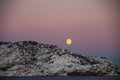 Midwinter moon over Bodo Royalty Free Stock Photo