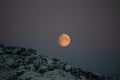 Midwinter moon over Bodo Royalty Free Stock Photo