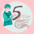 Midwives International Day, 5th May professional holiday vector poster.