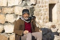 Friendly local peasant people living in midyat district