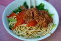 Mie Ayam Spicy chicken noodles Royalty Free Stock Photo