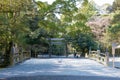 Approach at Ise Grand Shrine Ise Jingu Naiku - inner shrine in Ise, Mie, Japan. The Shrine was a Royalty Free Stock Photo