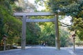 Approach at Ise Grand Shrine Ise Jingu Naiku - inner shrine in Ise, Mie, Japan. The Shrine was a Royalty Free Stock Photo