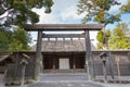 Main hall at Ise Grand Shrine Ise Jingu Geku - outer shrine in Ise, Mie, Japan. The Shrine was a