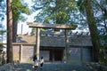 Main hall at Ise Grand Shrine Ise Jingu Naiku - inner shrine in Ise, Mie, Japan. The Shrine was a