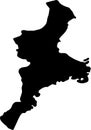Mie Japan silhouette map with transparent background Royalty Free Stock Photo