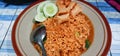 Mie Samyang is noodles with a little gravy seasoned with spicy and delicious spices.