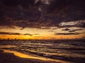 Sunset over Miedzyzdroje Pier, Baltic Sea, Poland