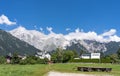 Mieming mountain range in Obermieming valley village in Tyrol Austria Royalty Free Stock Photo