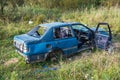 Abandoned Volkswagen Vento close up shot.