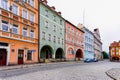 View of the village square in the town of Mieroszow in southern Poland Royalty Free Stock Photo