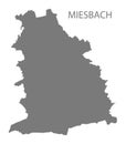 Miesbach grey county map of Bavaria Germany