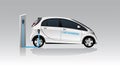 White carsharing electric car