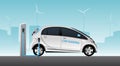 White carsharing electric car