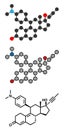 Mifepristone abortion inducing drug molecule. Also used as emergency contraceptive agent