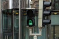 Miffy (nijntje in Dutch) stop light traffic sign at zebra path in the center of Utrecht.