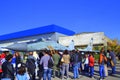 Mig 29 airshow airfield spectators Royalty Free Stock Photo