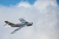 A Silver Classic Mig-17 Jet