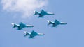 MiG-21 Lancer air force team formation. fighter jet plane Royalty Free Stock Photo