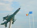 MiG 21 Lancer out of comission, used as a decoration, near Cluj, Romania
